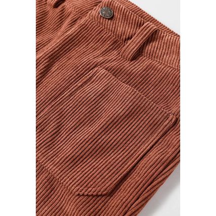 Brown High Waist Square Pockets Corduroy Pants
