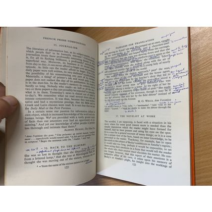 1969 "FRENCH PROSE COMPOSITION" H G WELLS etc VINTAGE HARDBACK BOOK (P3)