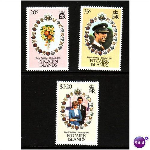 PITCAIRN IS 1981 ROYAL WEDDING SET 4 VALS U/M MINT