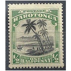 Cook Islands (Rarotonga) 1920 SG70 1/2d Black & Green Mounted Mint.