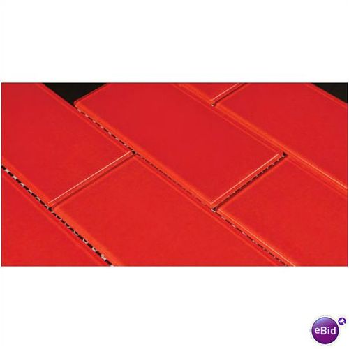 Glass Tile Brick Blocco Fireberry 3 x 6