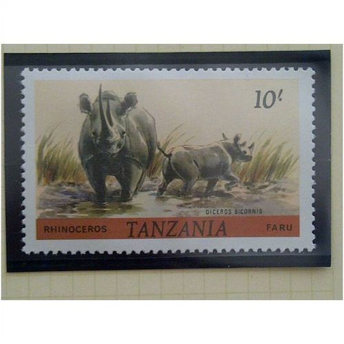 Tanzania QE11 1980 10s Black Rhinoceros SG 318 Mint NHM Wildlife Stamp