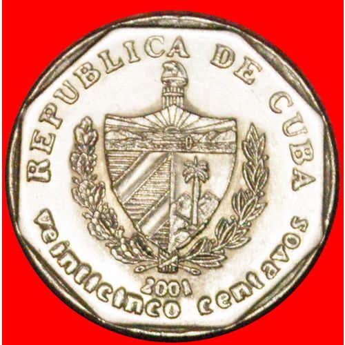 TRINIDAD: CUBA ★ 25 CENTAVOS 2001 COIN alignment ↑↓!LOW START ★ NO RESERVE!