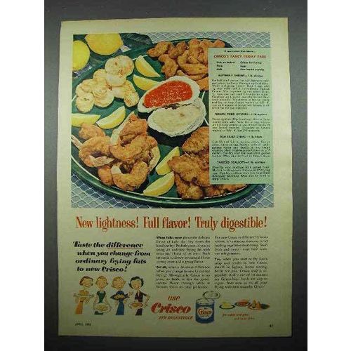 1953 Crisco Shortening Ad - Fancy Friday Fare
