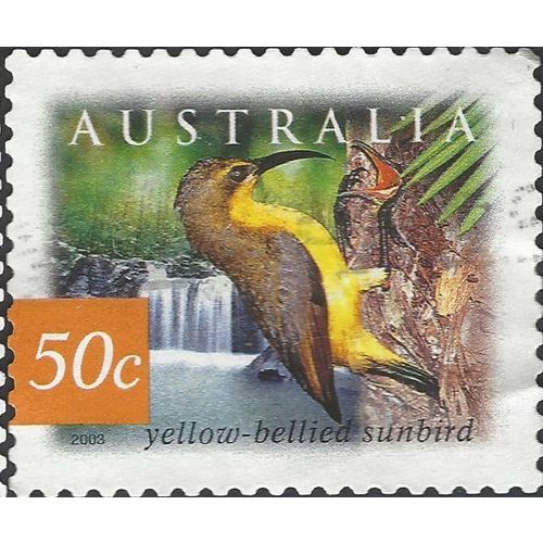 AUSTRALIA, BIRD, Yellow-bellied Sunbird, orange 2003, 50c, #2