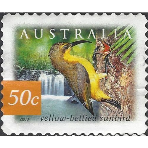 AUSTRALIA, BIRD, Yellow-bellied Sunbird s/a, orange 2003, 50c, #2