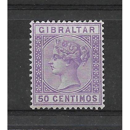 Gibraltar.SG28 50c Bright Lilac.Mounted Mint.Sept19f