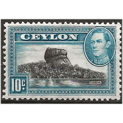 Ceylon 1938 SG389 10c Black & Light Blue Mounted Mint ..