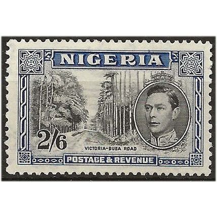 Nigeria 1938 SG58 2/6d Black & Blue Perf 13x11.5 Mounted Mint ..