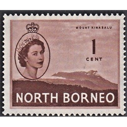 NORTH BORNEO 1954 1c Mount Kinabalu, SG 372 (Scott #261), used/mint no gum