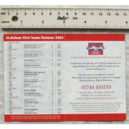 2003 St. Helens Rugby Football Club Fixture list