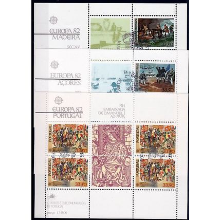 Portugal. Madeira. Azoren. blokken Europa Cept 1982 gestempeld