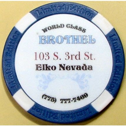 Mona's. Brothel Casino Chip. Elko, NV. BR15.