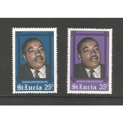 St. Lucia 1968 Martin Luther King, mint set. SG250-51