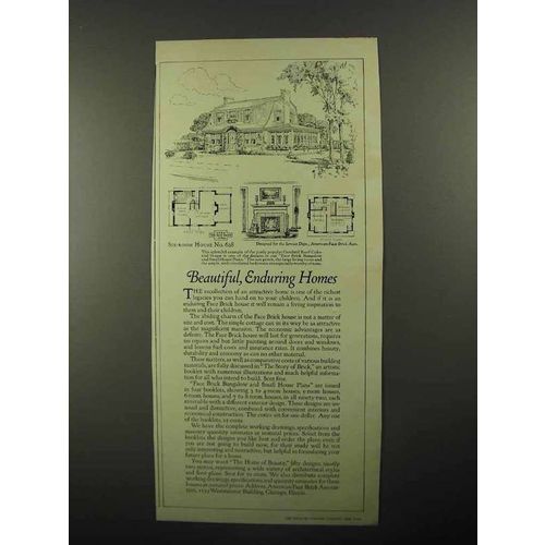 1922 American Face Brick Association Ad - House No. 628