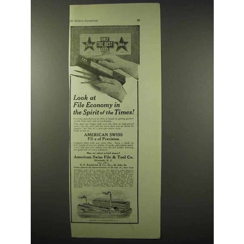 1922 American Swiss File Ad - In Spirit of the Times