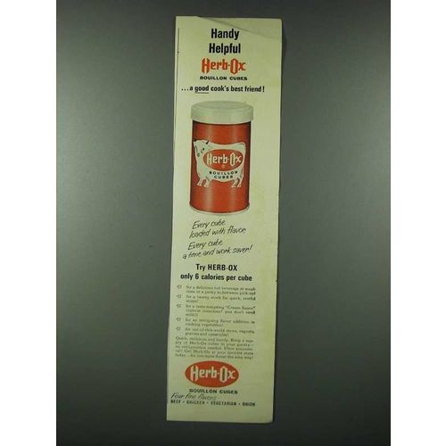 1963 Herb-Ox Bouillon Cubes Ad - Handy Helpful