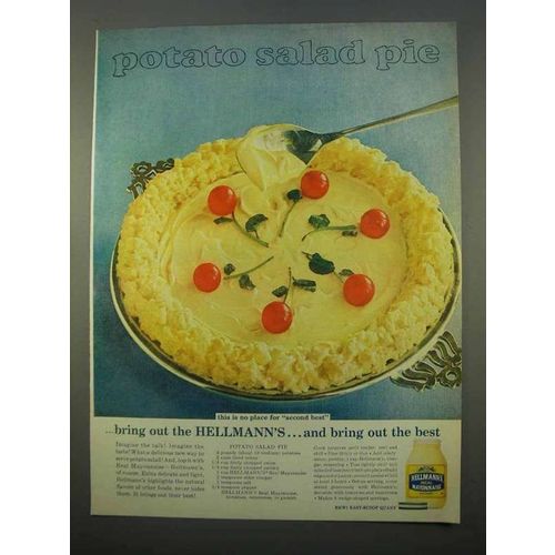 1963 Hellmann's Mayonnaise Ad - Potato Salad Pie