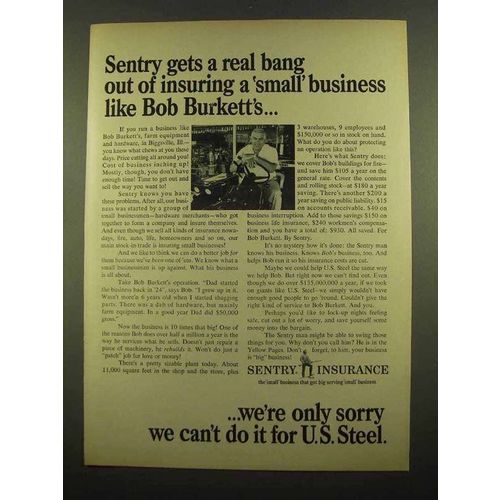 1965 Sentry Insurance Ad - Real Bang Out of Insuring