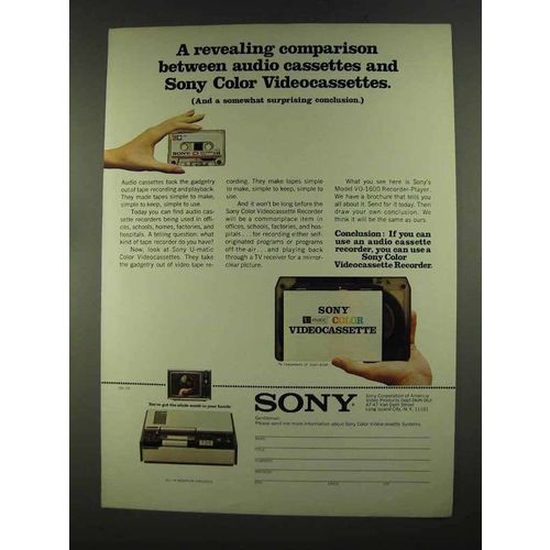 1972 Sony U-Matic Color Videocassettes Ad - Revealing