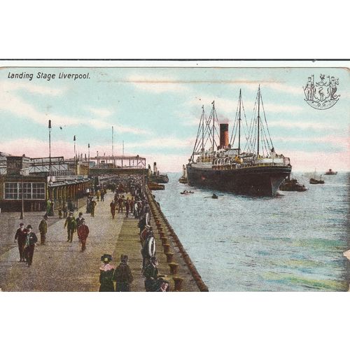 Artist Drawn Landing Stage Liverpool Postcard (S12290)