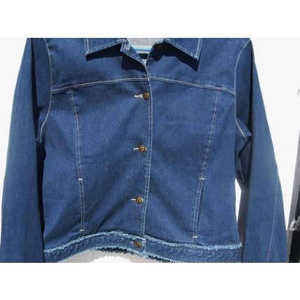 Womens Susan Bristol Blue Jean Jacket L Large 41 inch Denim Light Weight
