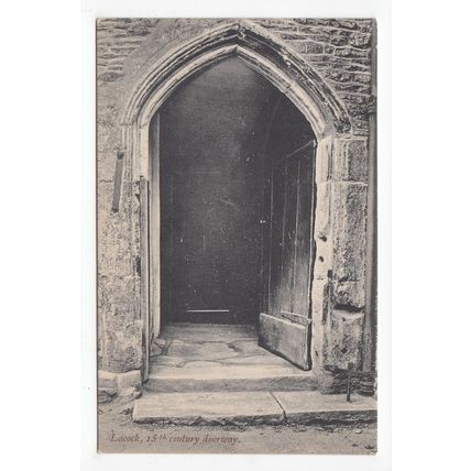 15th Century Doorway Lacock Abbey Postcard Wiltshire Local Publisher Hunt