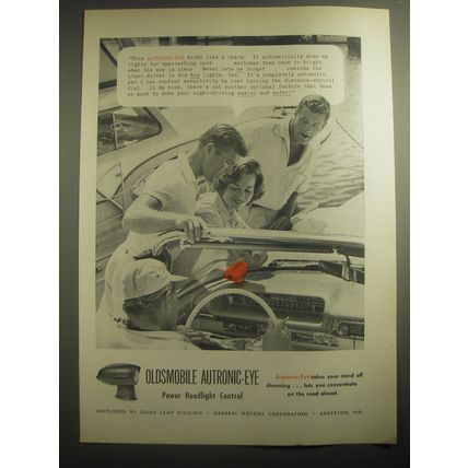 1959 Oldsmobile Autronic-Eye Power Headlight Control Ad - This automatic-eye
