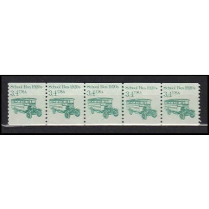 2123 3.4c School Bus Very Fine MNH Dry Gum PNC 1/5 X0018