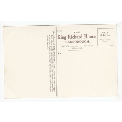 The Baronial Hall King Richard House Scarborough Postcard Yorkshire