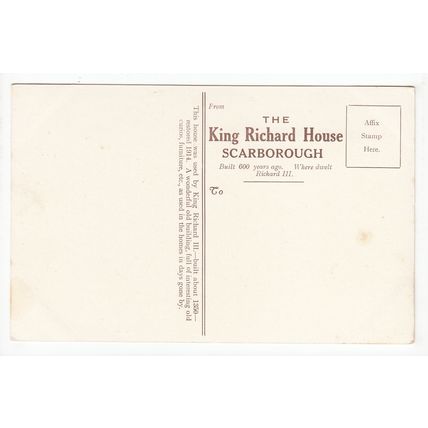 The King Richard House Scarborough Postcard Yorkshire