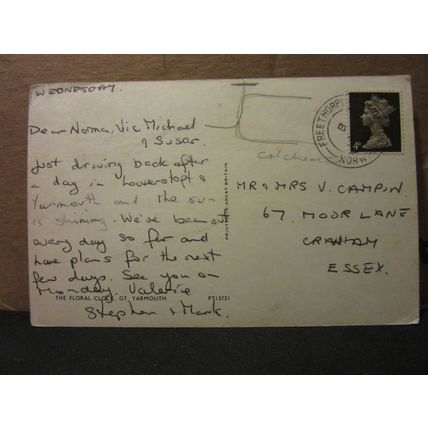 THE FLORAL CLOCK, GREAT YARMOUTH, NORFOLK used postcard c.1970 pm =