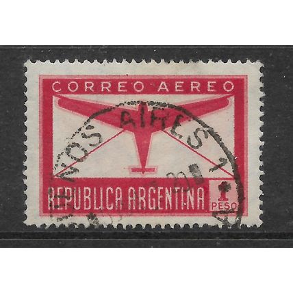 ARGENTINE REP 1940 AIR AIRPLANE & ENVEOPE 1p RED SG 691 FINE USED