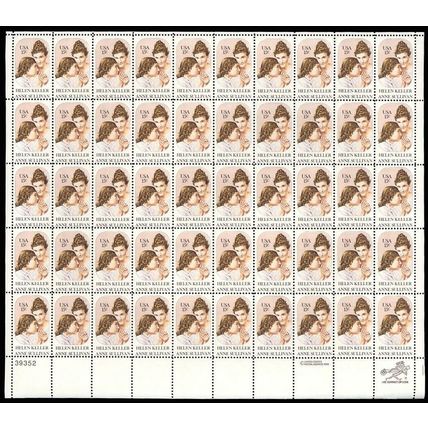Helen Keller and Anne Sullivan Sheet of Twenty 15 Cent Postage Stamps Scott 1824