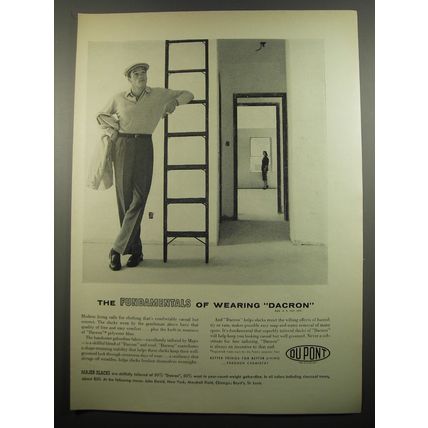 1955 Du Pont Dacron Majer Slacks Ad - The fundamentals of wearing Dacron