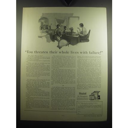1926 Nujol Laboratories Ad - You threaten their whole lives with failure