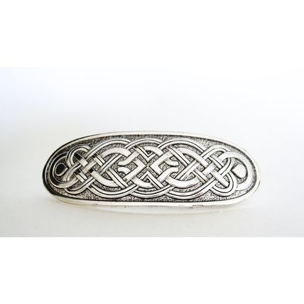 Silver metal celtic knot metal filigree hair clip barrette