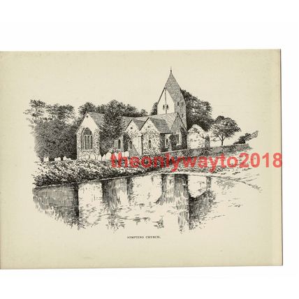 Sompting Church, Sussex, Book Illustration (Print), 1903