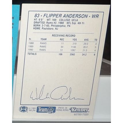 1991 Starting Lineup x 5 Anderson, Esiason, Okoye, Rice, Sanders