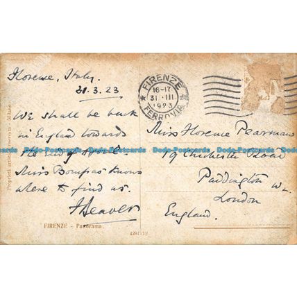 R051435 Firenze. Panorama. 1923