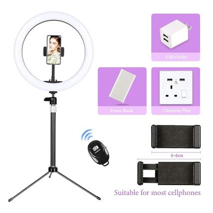 New Zacro 10" RGB Selfie Ring Light with Stand and Phone Holder