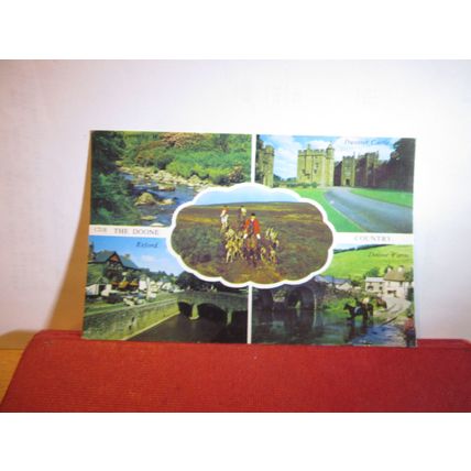 multiview, THE DOONE COUNTRY, DEVON used postcard by Harvey Barton 1983 pm =