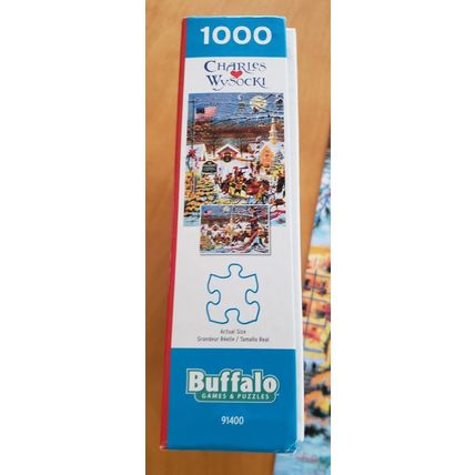 Charles Wysocki 1000 Piece Jigsaw Puzzle Small Town Christmas Buffalo Games
