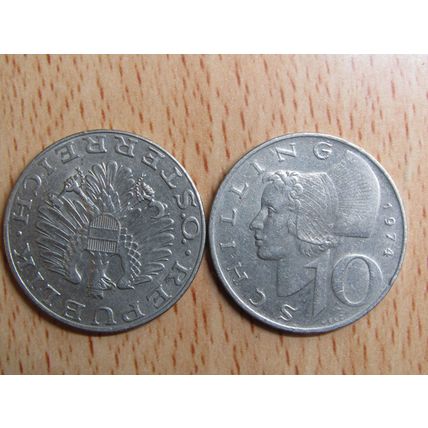 Austria 1974 10 Schilling Coin