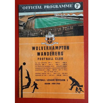 Wolverhampton Wanderers v Arsenal 1959 - 1960 football programme 29/8/59