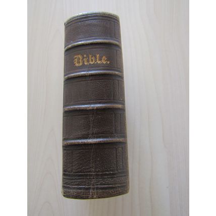 Antique Leather Bound 1852 Miniature The Holy Bible by C.Sherman, Philadelphia.