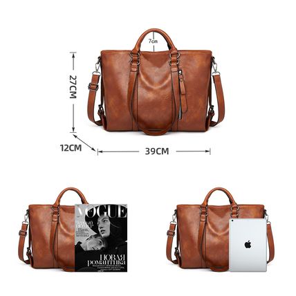 Women Genuine Leather Purses Handbags Brown