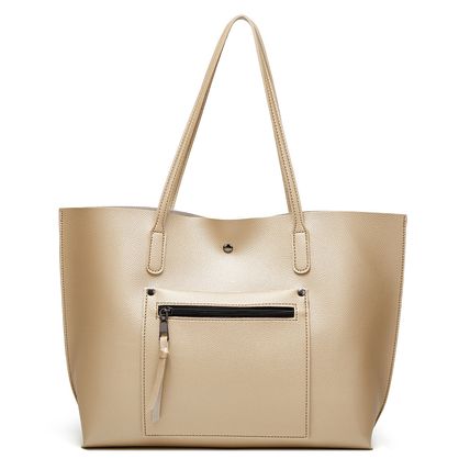 Ladies Leather Tote Shoulder Bag Handbag Purse Messenger Hobo Bag Gold