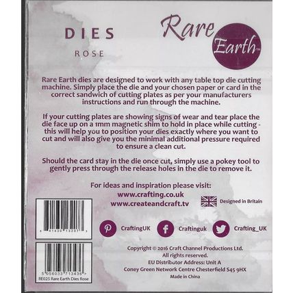 Rare Earth Dies. Rose Die Set. Die Cutting Cardmaking Scrapbooking Crafts