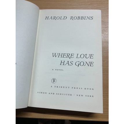 1962 1ST US EDITION HAROLD ROBBINS "WHERE LOVE HAS GONE" FICTION HB BOOK (P4)